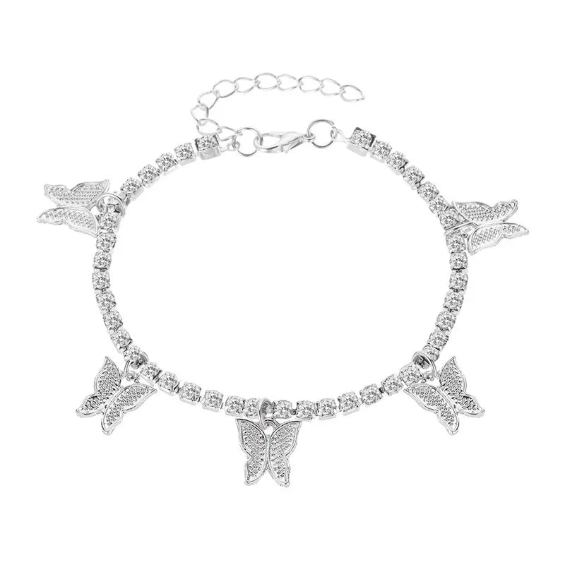 Crystal Butterfly Bohemian Anklet