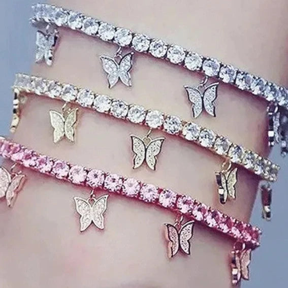 Crystal Butterfly Bohemian Anklet