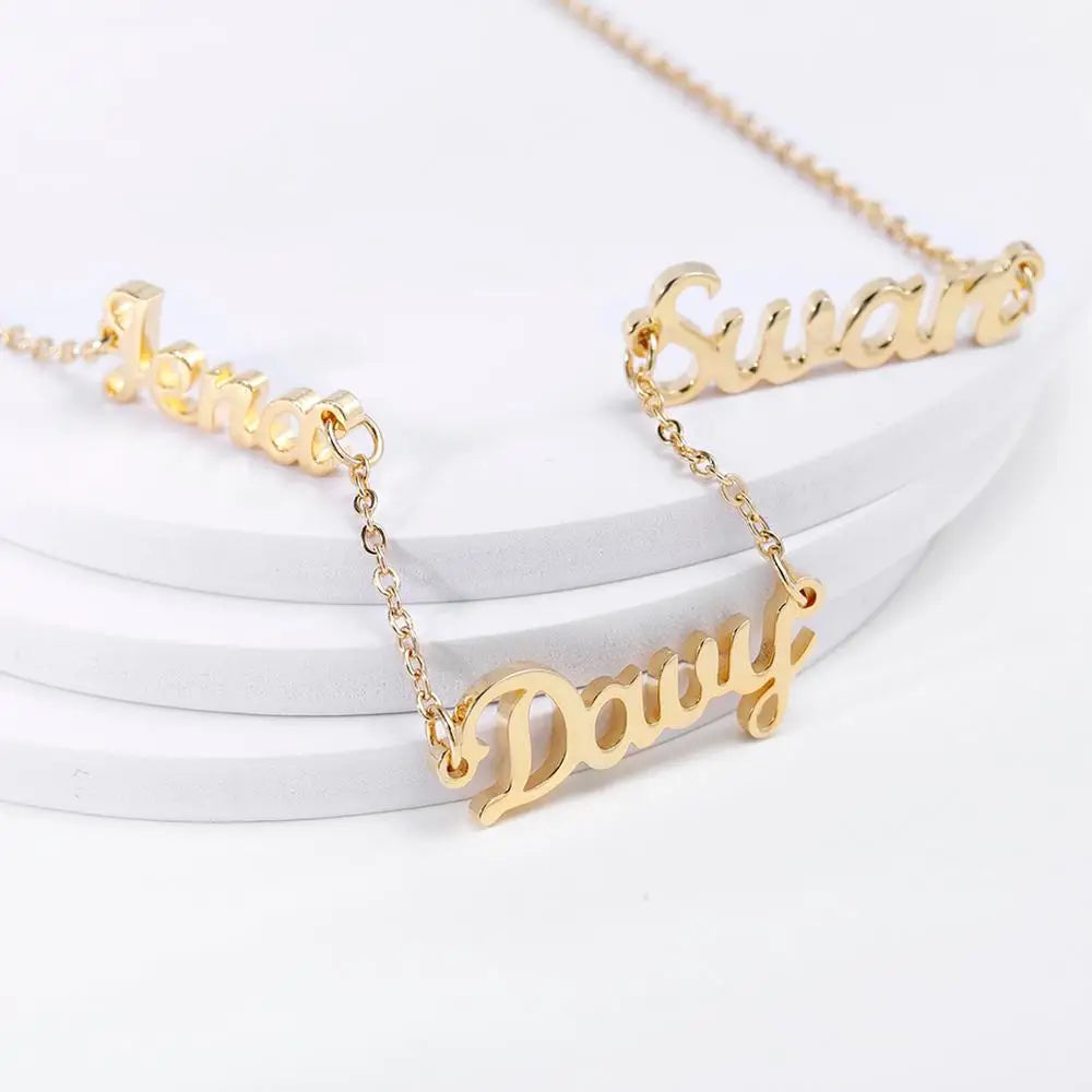 Customized Three Names Necklace