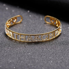 Gold Name Adjustable Bangle