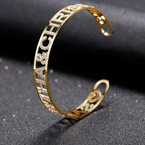 Gold Name Adjustable Bangle