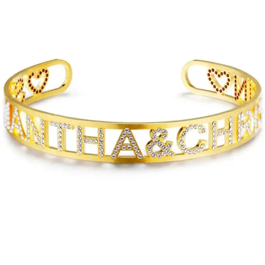 Gold Name Adjustable Bangle