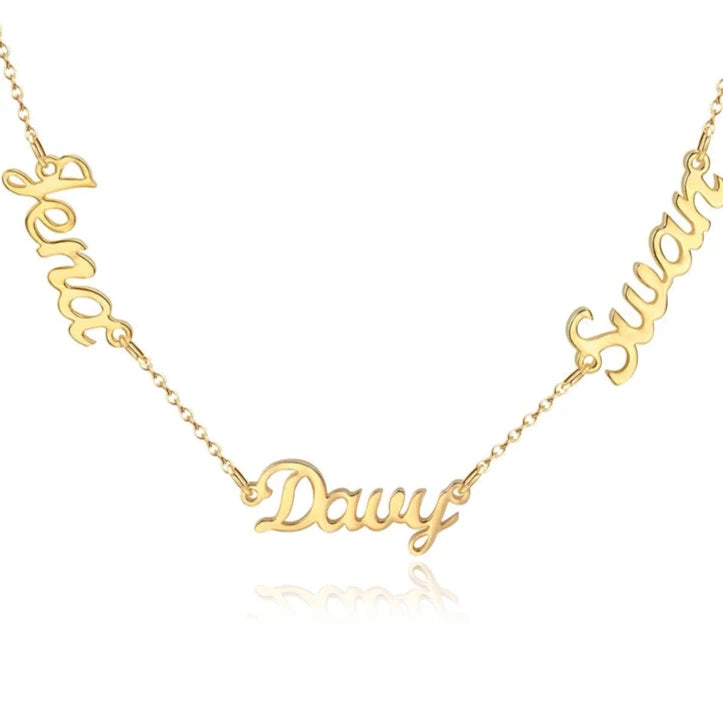 Customized Three Names Necklace