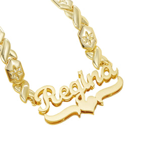 Custom Name Necklace with XO Chain