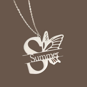 Butterfly Flower Name Pendant