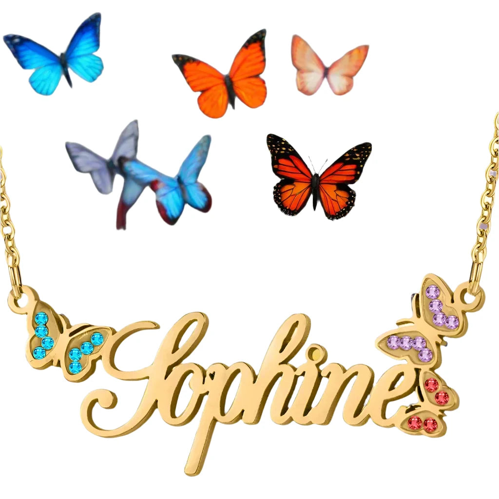 Butterfly Custom Name Necklace