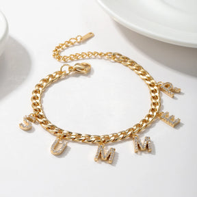 Personalized Zirconia Letter Bracelet