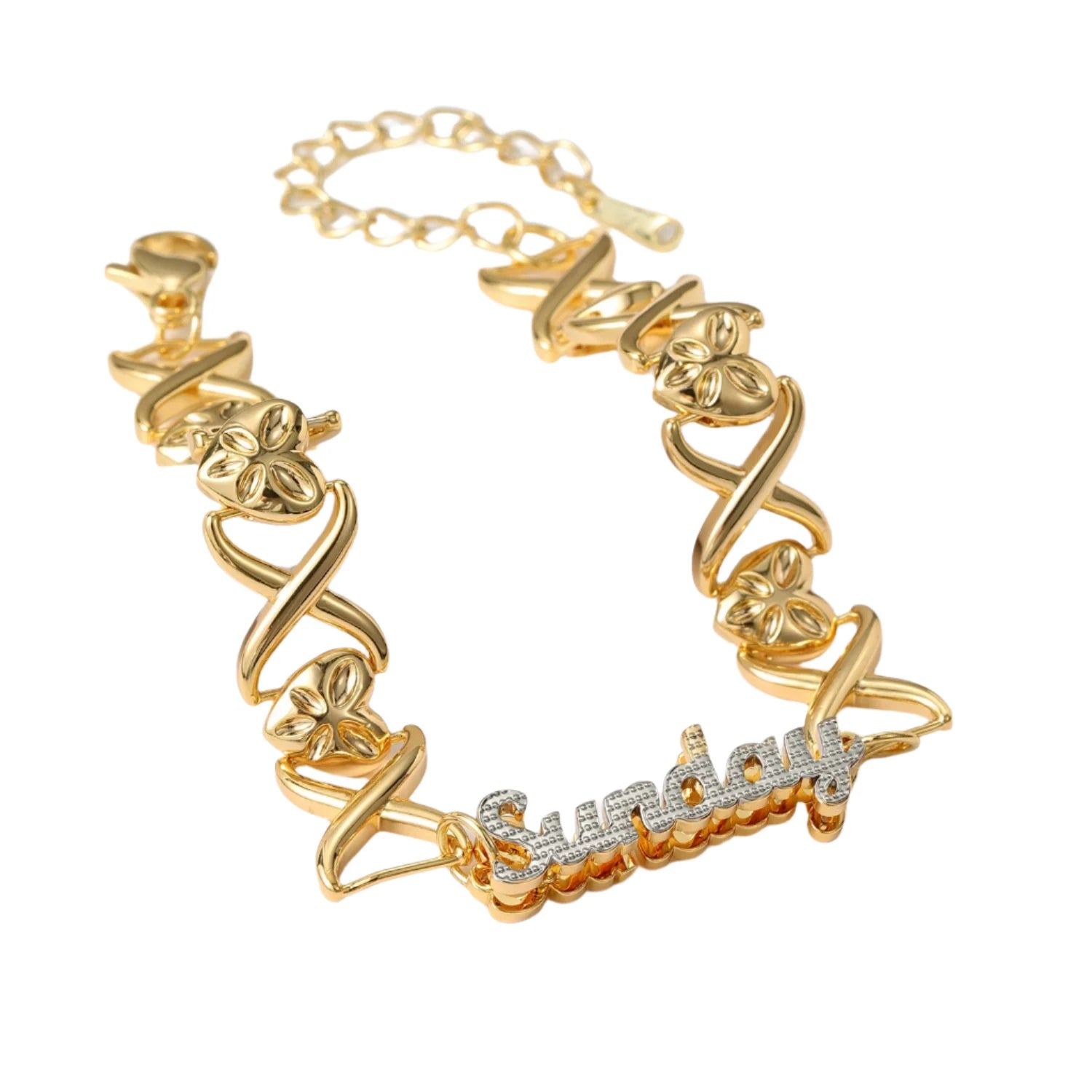 XOXO Double Layer Two Tone Names Bracelet