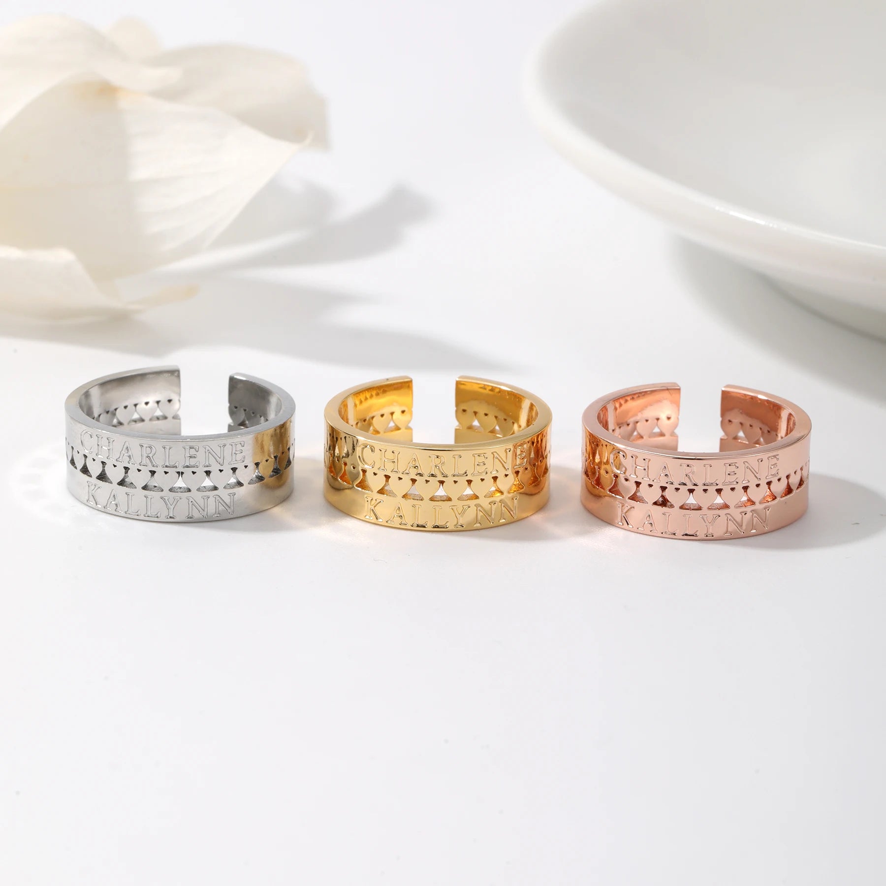 Personalized Double Name Ring