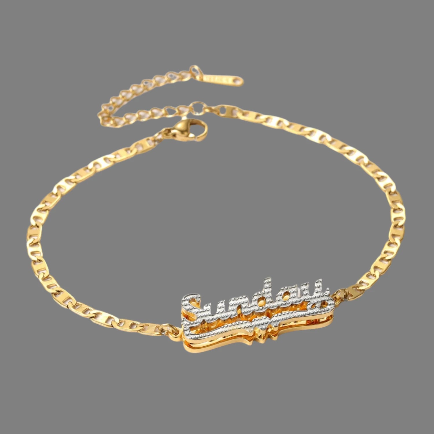 Double Layer Two Tone Names Bracelet